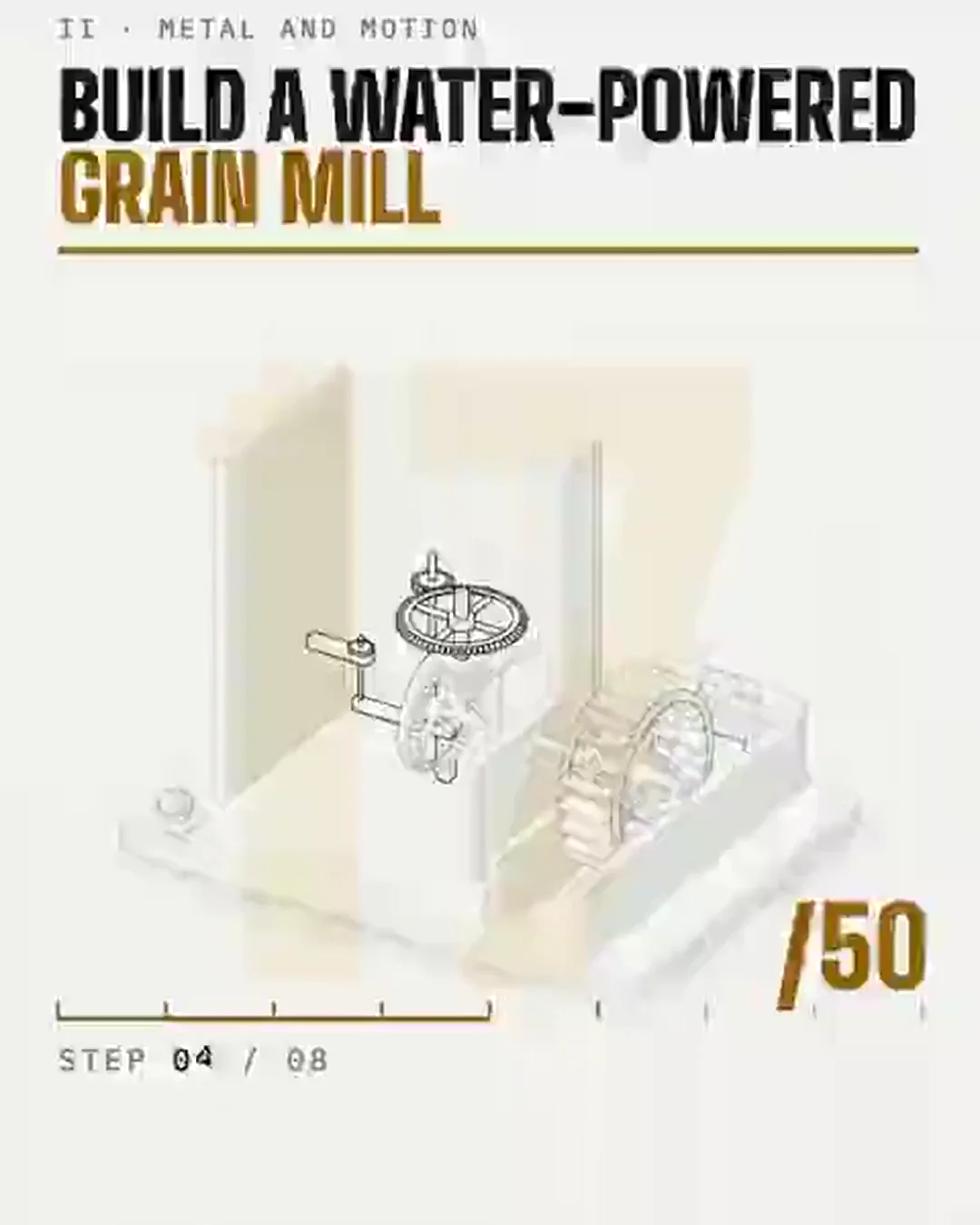 Water-powered grain mill, build and run