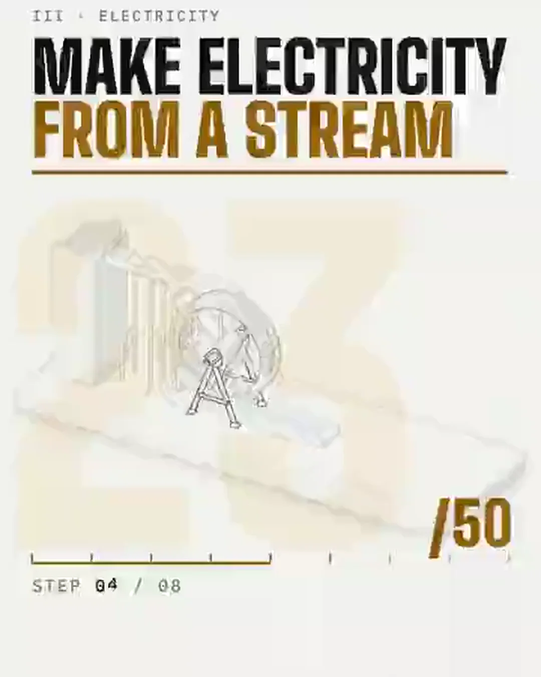 Stream-powered generator, build and run