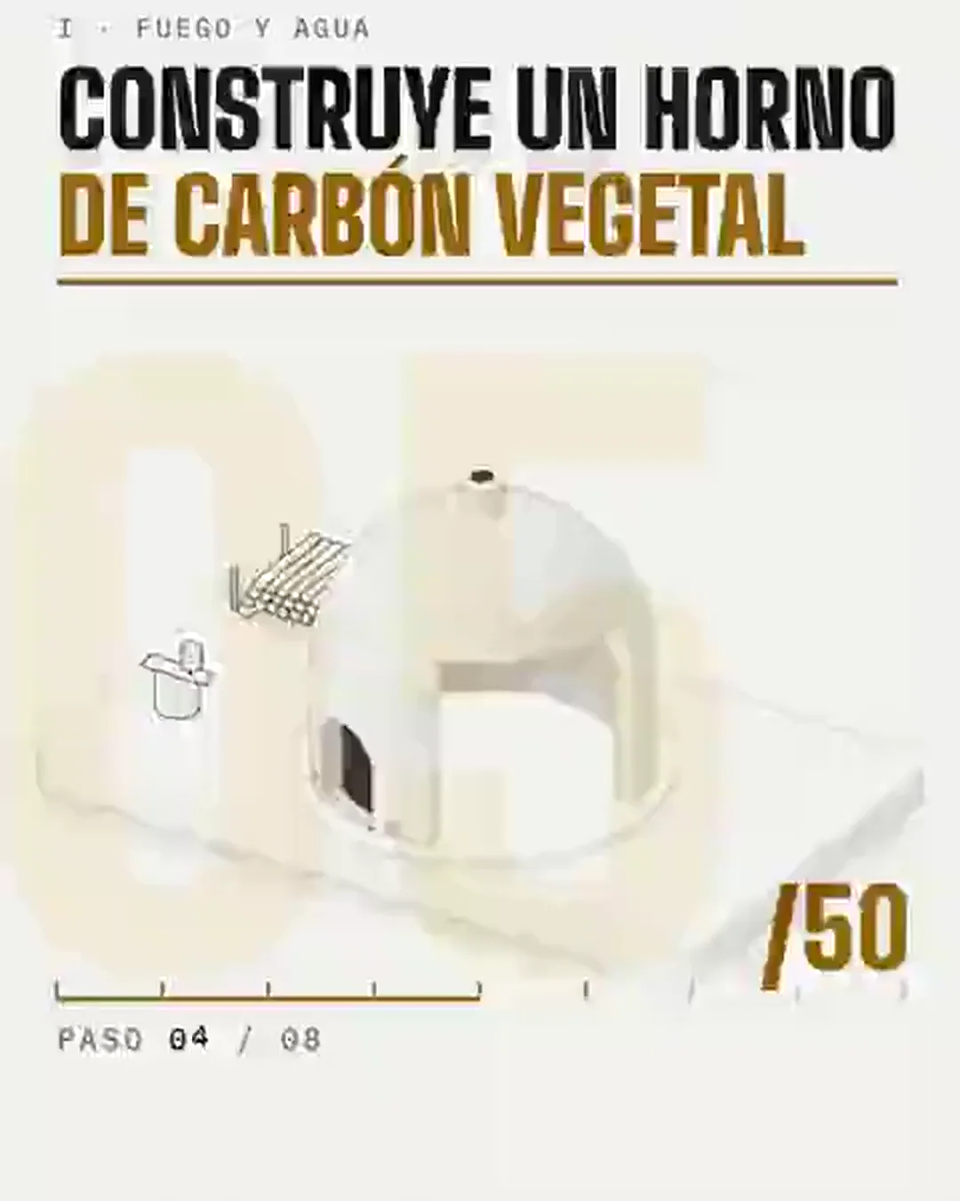 Horno de carbón vegetal, montaje y funcionamiento