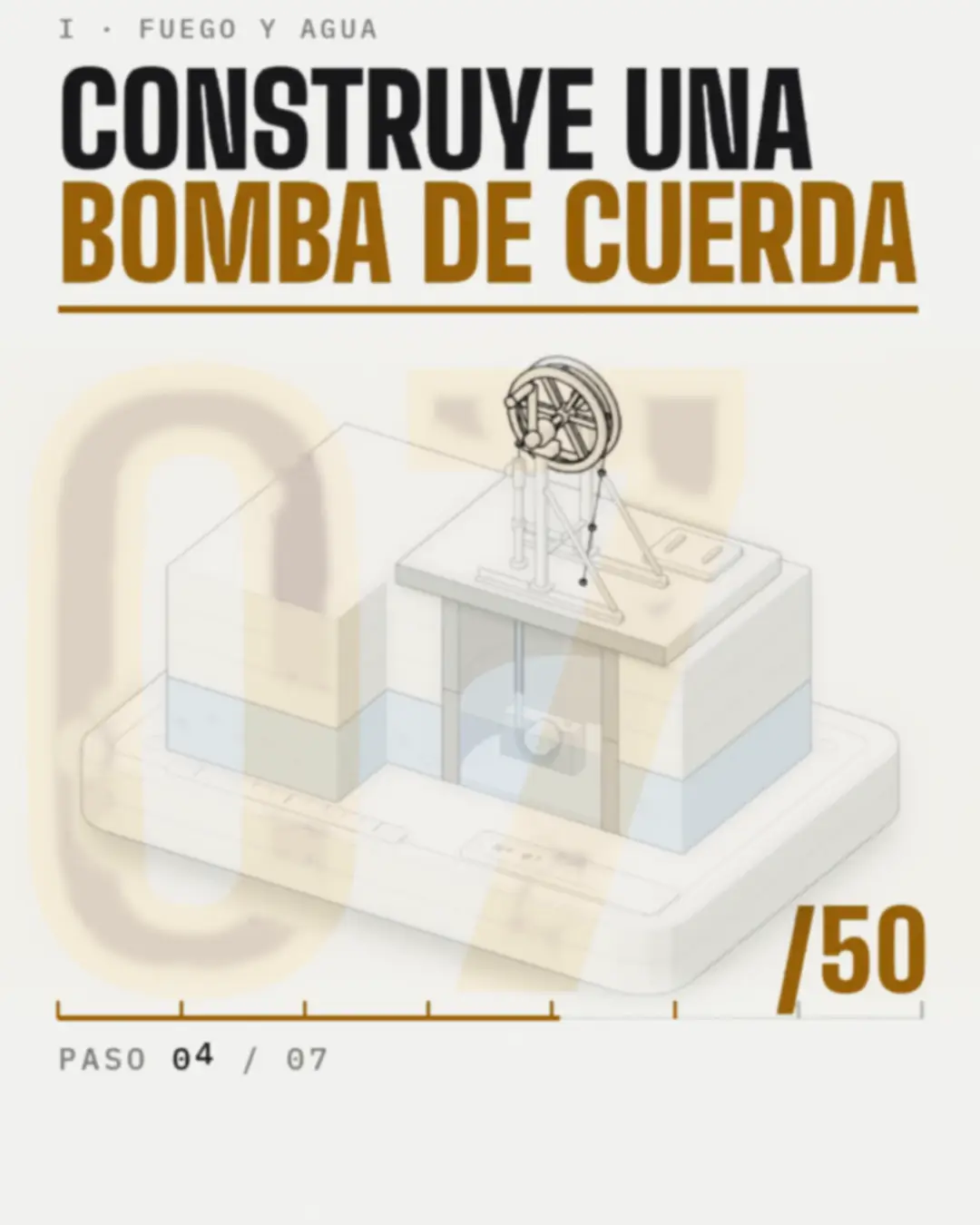 Bomba de cuerda, montaje y funcionamiento