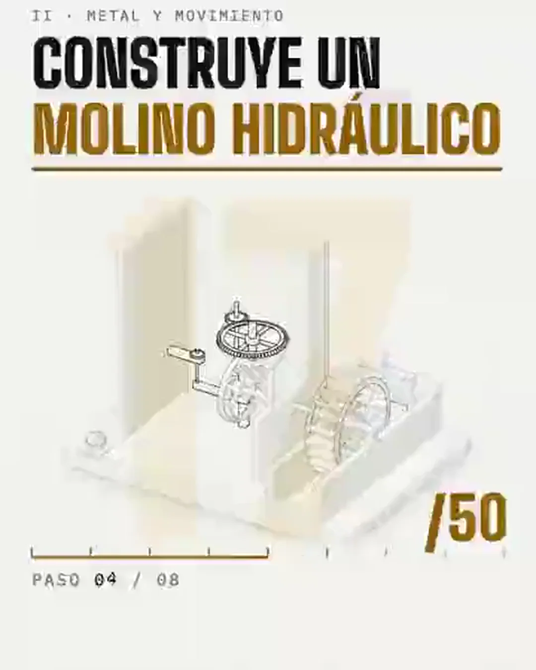 Molino de grano hidráulico, montaje y funcionamiento